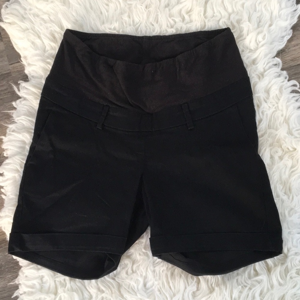 Black maternity shorts